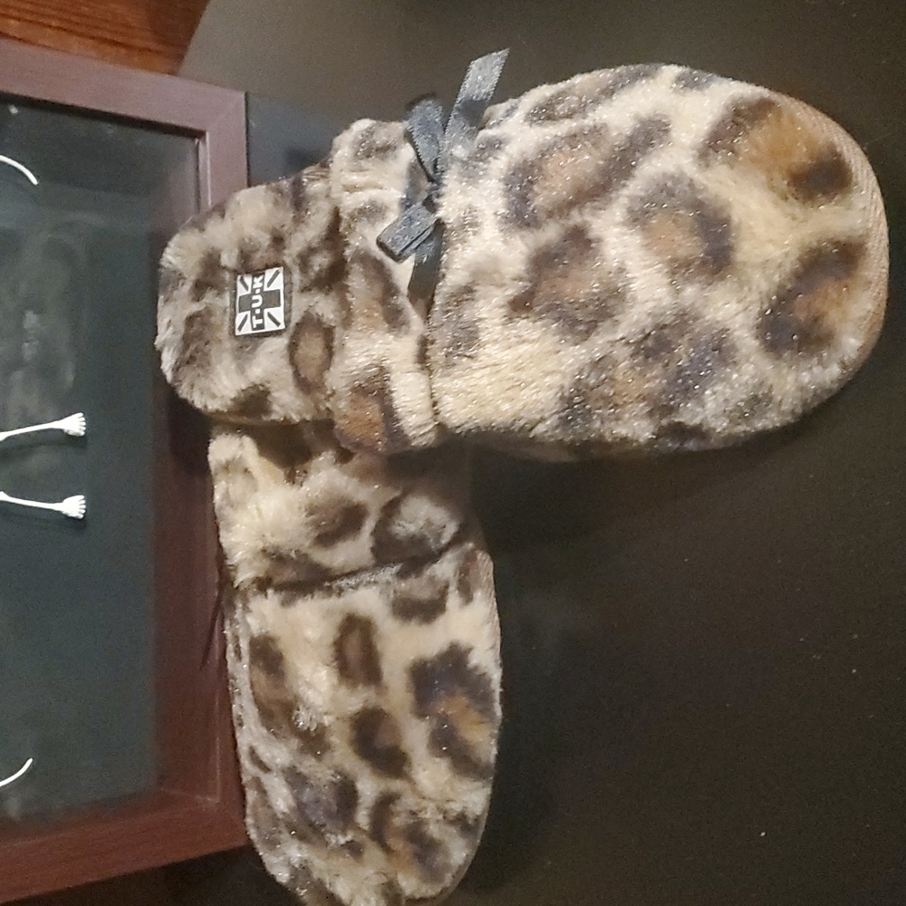 T.U.K Cheetah slippers.